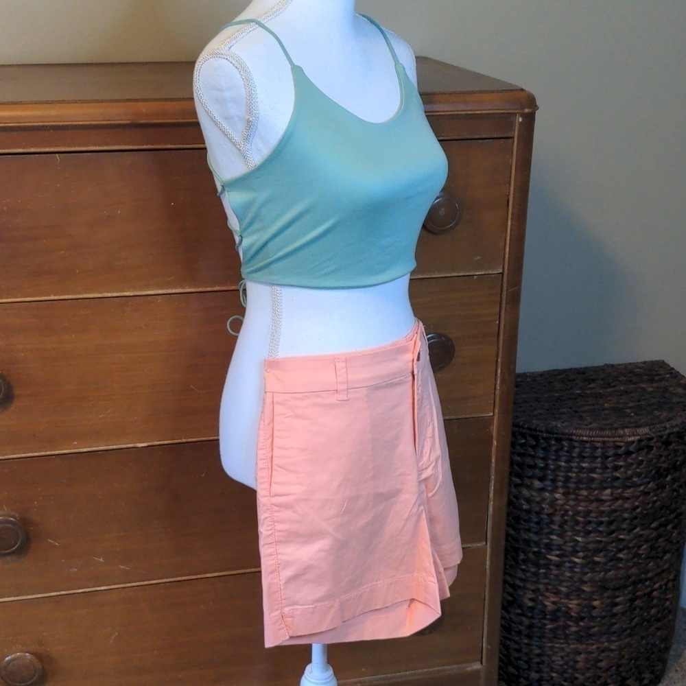 Old Navy CORAL HIGH WAISTED PASTEL mid-length shorts Sz 6 - Picture 7 of 12